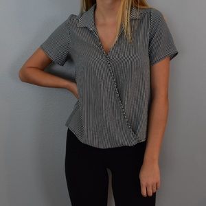 Urban Romantics collared stripe blouse